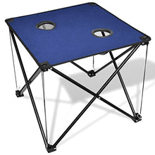 vidaXL Tavolo Pieghevole da Campeggio Blu Borsa Leggere Resistente da Viaggio