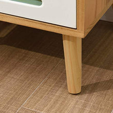 H-CAR Comodino Mobili per Camera da Letto Comodino in Legno massello, Comodino Comodino Design a Doppio cassetto