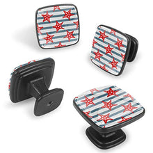 Stelle marine su uno sfondo a strisce Pomelli per Porta Set di 4 Pomelli per Mobili Manopole per Cassetti Cucina Armadio Vetro