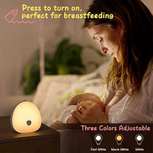 Jefshon Luce Notturna a LED per Bambini 2 Pezzi, Dimmerabile, Regolabile in Tre Colori, Luce Bianca Calda e Bianca Fredda, Cambia Colore Della Lampada da Comodino per la Cameretta dei Bambini