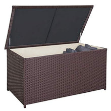 Mendler Baule Contenitore da Esterno HWC-D88 polyrattan ~ Premium 950l Marrone