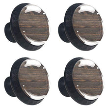 Set di 4 pomelli in cristallo per armadietti e cassetti, con design multiplo per cassettiere, armadi, comodini, libreria, stile vintage, in legno marrone