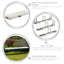 Harbour Housewares Panca da Picnic Pieghevole per 4 Persone - per Giardino e Campeggio - Peso Massimo 250 kg - plastica - 1,8 m - Confezione da 2