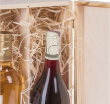 BARTU - Confezione regalo per bottiglie di vino, con coperchio e serratura per 2 bottiglie di vino