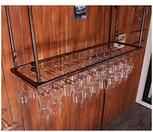 FGDSA Scaffali in Ferro Appeso a mensola per Bicchieri da Vino a soffitto per Bar, portaoggetti in Vetro sospeso (Colore: Bronzo, Dimensioni: 30 * 60 cm)