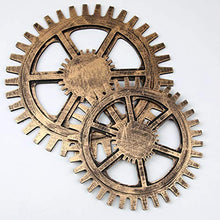 F Fityle Ingranaggio in Legno Steampunk Gear Artigianato da Parete Hanging Sculpture Cafe Bar Office Home Decoration - 32 cm Oro