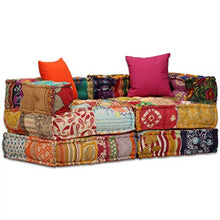 Tidyard Pouf Divano Letto Modulare a 2/3 Posti in Tessuto Patchwork,Divano Letto Modulare a 2 Posti in Tessuto,Divano Letto 2 Posti,Divano Lettto 3 Posti,Divano in Tessuto,Divano Modulare