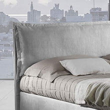 EVERGREENWEB - Letto Matrimoniale con Box Contenitore + Materasso Matrimoniale + Coppia Cuscini Memory Foam Gratis + Rete a Doghe in Legno, Elegante Testiera in Tessuto Imbottito SFODERABILE, Grigio