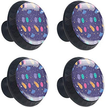 Space Pattern Spacecraft Universe Pomelli per Porta Set di 4 Pomelli per Mobili Manopole per Cassetti Cucina Armadio Vetro