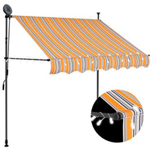 VidaXL - Tenda da sole retrattile con LED, 100 cm, colore: Giallo/Blu