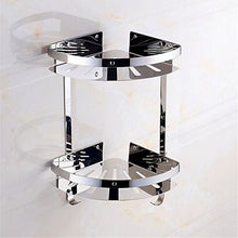 MIWANG Acciaio Inossidabile Bagno Gancio Rack, Bagno WC cestello Multistrato Triangolare Rack di Storage,a Doppio Livello