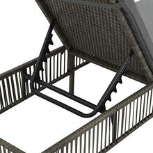 vidaXL Lettino Prendisole in Polyrattan Grigio con Cuscini Regolabile Sdraio