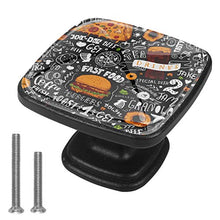 pattern in Hand Drawn Doodle Style with Junk kitchen Pomelli per Porta Set di 4 Pomelli per Mobili Manopole per Cassetti Cucina Armadio Vetro