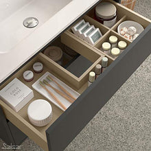 Yellowshop. - Mobile Bagno sospeso 100 cm Stile Moderno 2 cassetti lavabo specchiera LED MOD. Optimus (Nero Opaco)