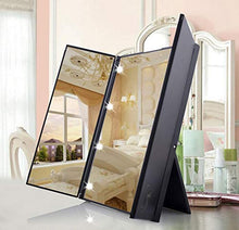 Specchio Trucco Portatile LED Light Makeup Mirror Vanity lights Compact Makeup Pocket mirrors Vanity Cosmetic hand folding led Lampada a specchio black