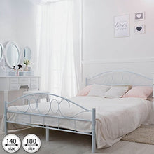 TecTake LETTO METALLO CON RETE STRUTTURA MATRIMONIALE MODERNO - modelli differenti - (180x200cm, Bianco | no. 401726)