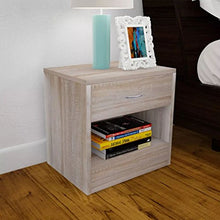 Kshzmoto Comodo Comodino per Camera da Letto in 2 Pezzi, Comodino in Particelle di Rovere Set da 2 Pezzi 36,5 x 30,5 x 38 cm (Lunghezza x Larghezza x Altezza) -con 1 cassetto