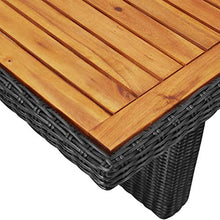 SKM Set da Pranzo da Giardino 9 pz in Polyrattan Nero (140.5kg)