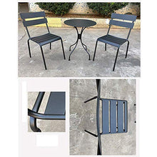 Prodotti Tavolino e Sedia da Esterno in 2 Pezzi per terrazza, Set di mobili da Giardino in Ferro, Tavolo Rotondo e Sedia con Schienale, per Villa/Balcone/Prato/Pub