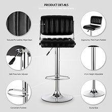 IKAYAA Sgabello Da Bar, Set 2 Sgabelli Cucina Moderni In Pelle Con Girevole Piedistallo Regolabile In Altezza Sedie Per Pesante