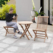 CGBF-Garden Bistro Set 3 Pezzi,Mobili da Balcone Pieghevoli per Esterni in Teak Set Tavolo e Sedie