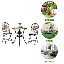 Set di tavolo da bistrot a mosaico resistente e durevole, ideale per piscina, salotti, camere da letto, balconi, prati, cortili, giardini (scrivania)