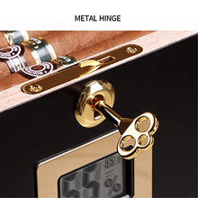 Humidor Con Igrometro Digitale - Humidor 35 Capacità Sigaro - Humidor Desktop Con Serratura E Chiave