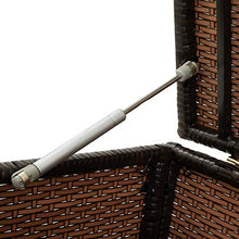 OUSEE Baule da Giardino in Polyrattan 200x50x60 cm Marrone
