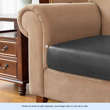 subrtex Copriseduta Divano Elasticizzato Copricuscino Morbido(1 Posto,Pelle Grigia)