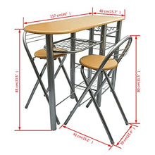 vidaXL Set Tavolo e Sedie da Bar Collazione Elegante Compatto Pratico Robusto Resistente Angolo Cucina in Legno e Acciaio Bancone e Sgabelli Alti