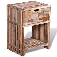 FAMIROSA Comodino con Cassetto in Legno di Recupero di Teak