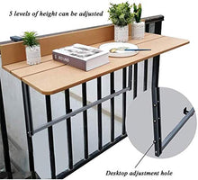 KAISIMYS Tavolo da Appendere Pieghevole Regolabile in Altezza, Tavolo da Balcone Pieghevole da Balcone, Scrivania per Laptop Ringhiera per Patio Portatile Tavolo da Lettura per Patio da Giardino, B,