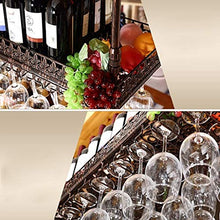 DJSMjbj - Portabicchieri da vino, scaffale per bicchieri da champagne, da soffitto al neon, Nero , 80 cm
