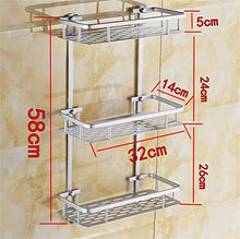 GYCS LI- Rack in Alluminio a 3 Strati per Lo Spazio del Bagno, Rack per Cosmetici/mensola angolare, Montaggio a Parete richiesto