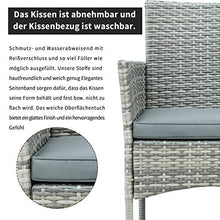SUFUBAI - Set di mobili da balcone, 4 pezzi, set di mobili da giardino in rattan, sedia in vimini, per cortile, portico, giardino, piscina, balcone