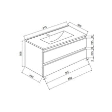 Kiamami Valentina MOBILE BAGNO SOSPESO 80CM GRIGIO CHIARO CON LAVABO NERO OPACO | BERLIN