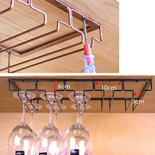 DJSMjbj Portabicchieri da vino con finitura in ferro da appendere, per bar, cucina, facile da installare (dimensioni: 3 file)