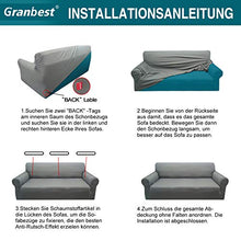 Granbest Copridivano Spessa Copridivano Elasticizzato Impermeabile Copripoltrona Divano Protector Mobili Coperture Tessuto Jaquard Lavabile(3 Posto,Grigio)