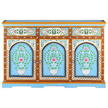 vidaXL Credenza Dipinta a Mano 120x35x76 cm in Legno Massello di Mango