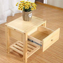 RCLD Comodini Armadio di stoccaggio Comò Legno massello di Pino Legno + Pino (Color : Solid Wood Color, Size : 46 * 36 * 46cm)