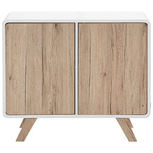 Beliani Credenza laminata in color legno chiaro/bianco Milo