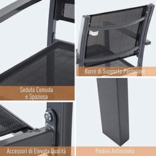 miozzi Set 2 Sedie da Giardino 64x58x87 cm in Textilene Elegance Nero