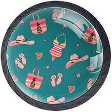 Borsa per cappello Beach Vacation Element Flip Pomelli per Porta Set di 4 Pomelli per Mobili Manopole per Cassetti Cucina Armadio Vetro