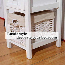 AINIYF Tavolo Comodino in Legno for Comodino for divani Organizer 2 Livelli 1 cestini e 1 Comodino Bianco