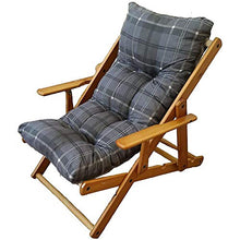 LMWB Poltrona Relax, 3 Posizioni in Cuscino Imbottito in Legno Pieghevole - Grigio Scuro