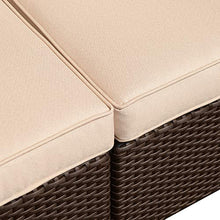 Outsunny Divano a 2 Posti in PP Plastica Divano da Giardino ad Effetto Rattan con Cuscini