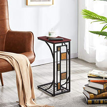 Yaheetech Tavolino Basso Lato Divano Salotto da caffè Moderno Forma L in Metallo e Legno MDF