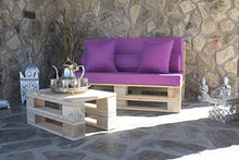 Divano in pallet, levigato e piallato, da 120 cm x 80 cm, per interni/esterni, naturale, con poltrone in pallet