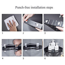 mensola angolare doccia mensole bagno in alluminio portaoggetti doccia senza foratura gancio per cintura antiruggine autoadesivo per accessori da bagno da cucina-Argento B_2 Pack