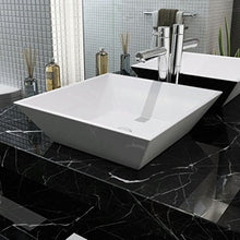 lavabo Quadrato in Ceramica per bagno Interno 41,5 x 41,5 x 12 cm Bianco